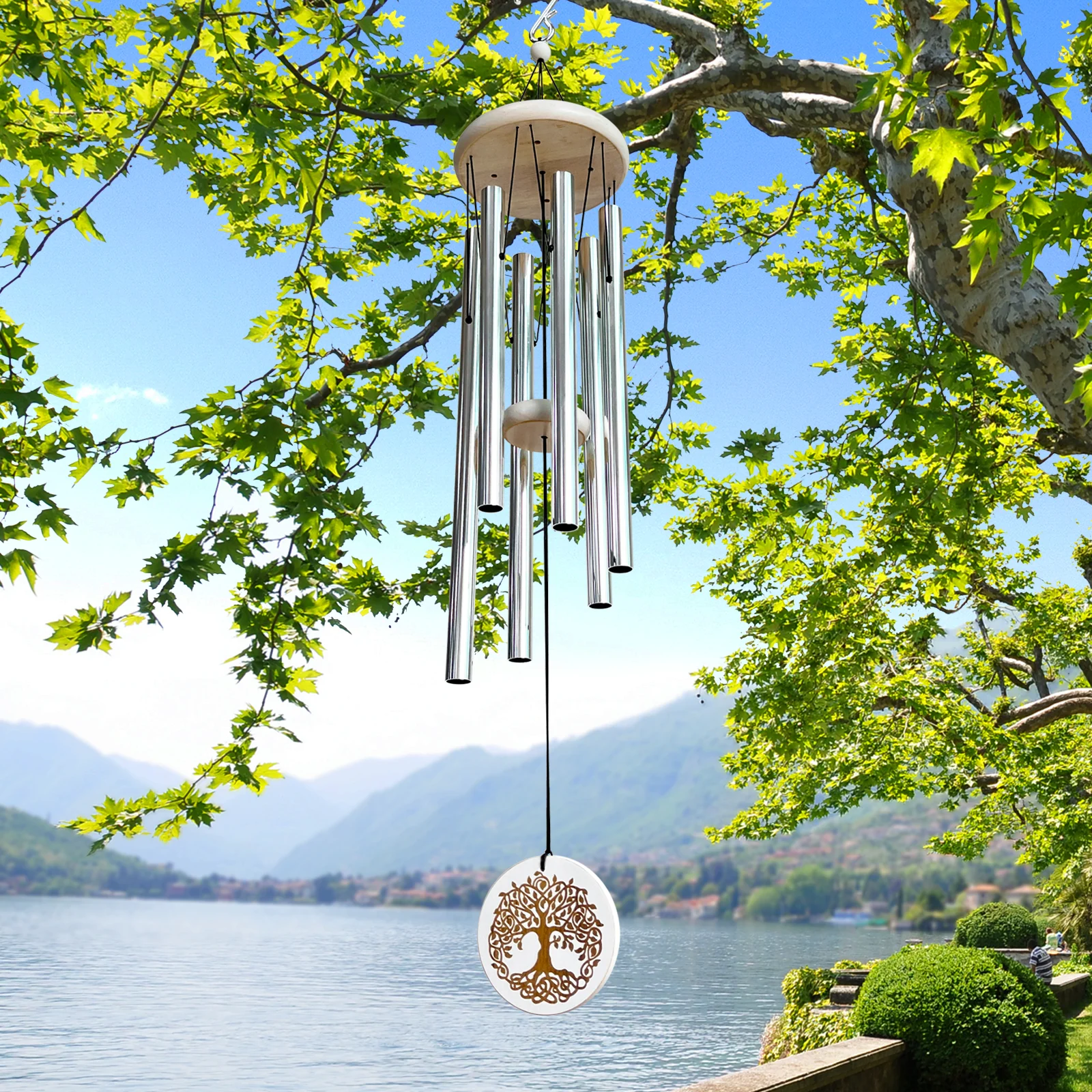 

THEYUFA Tree of Life Wind chimes 33 in(about 83.8 cm) Wind chimes Garden Outdoor Home Yard Decoration (silver)