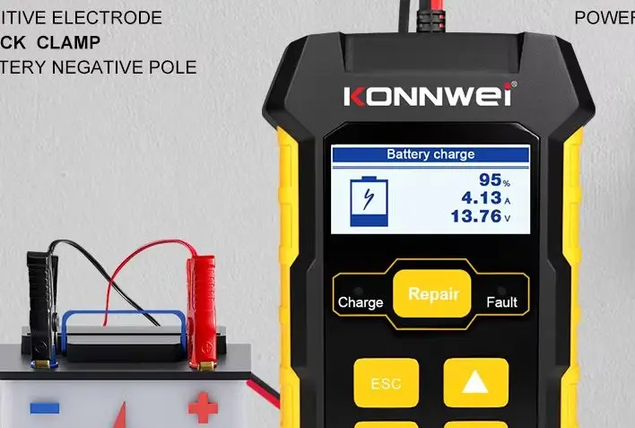 KW510 Auto Lead Acid Battery Analyzer Car Battery Test Charge Repair Instrument
