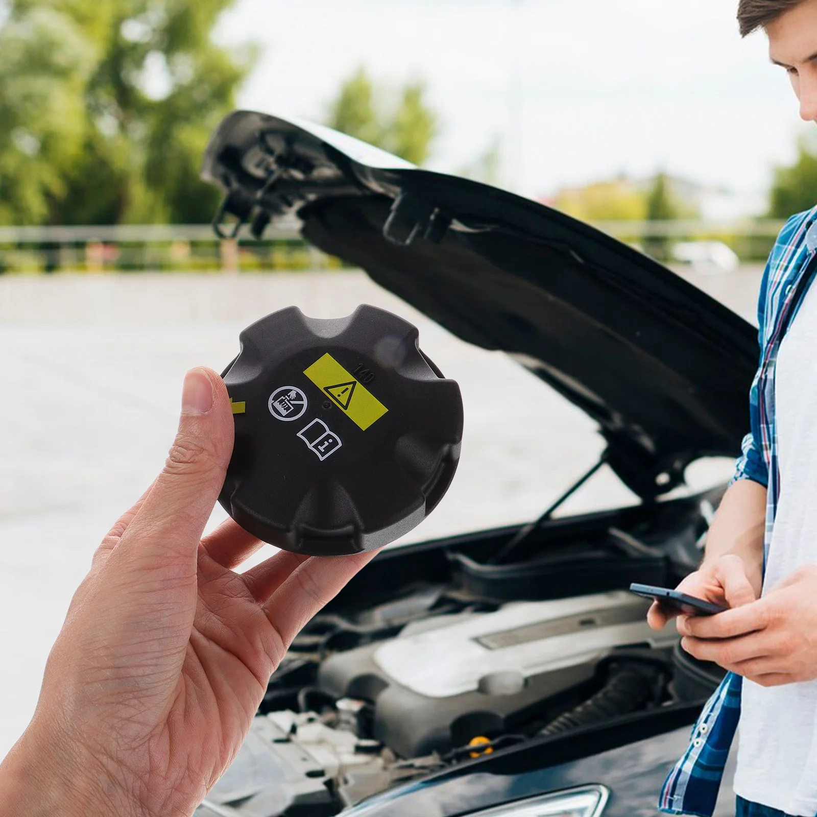 

Durable Radiator Tank Cap Replacement Coolant Reservoir Cover Engine Overflow Cap Easy Install Sealing Performance Temperature