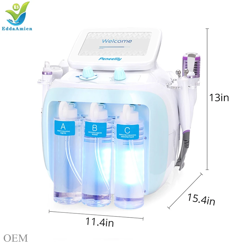 

Skin management instrument 6 in 1 system facial machine hydrogen and water oxygen h202 small bubble blackhead remover