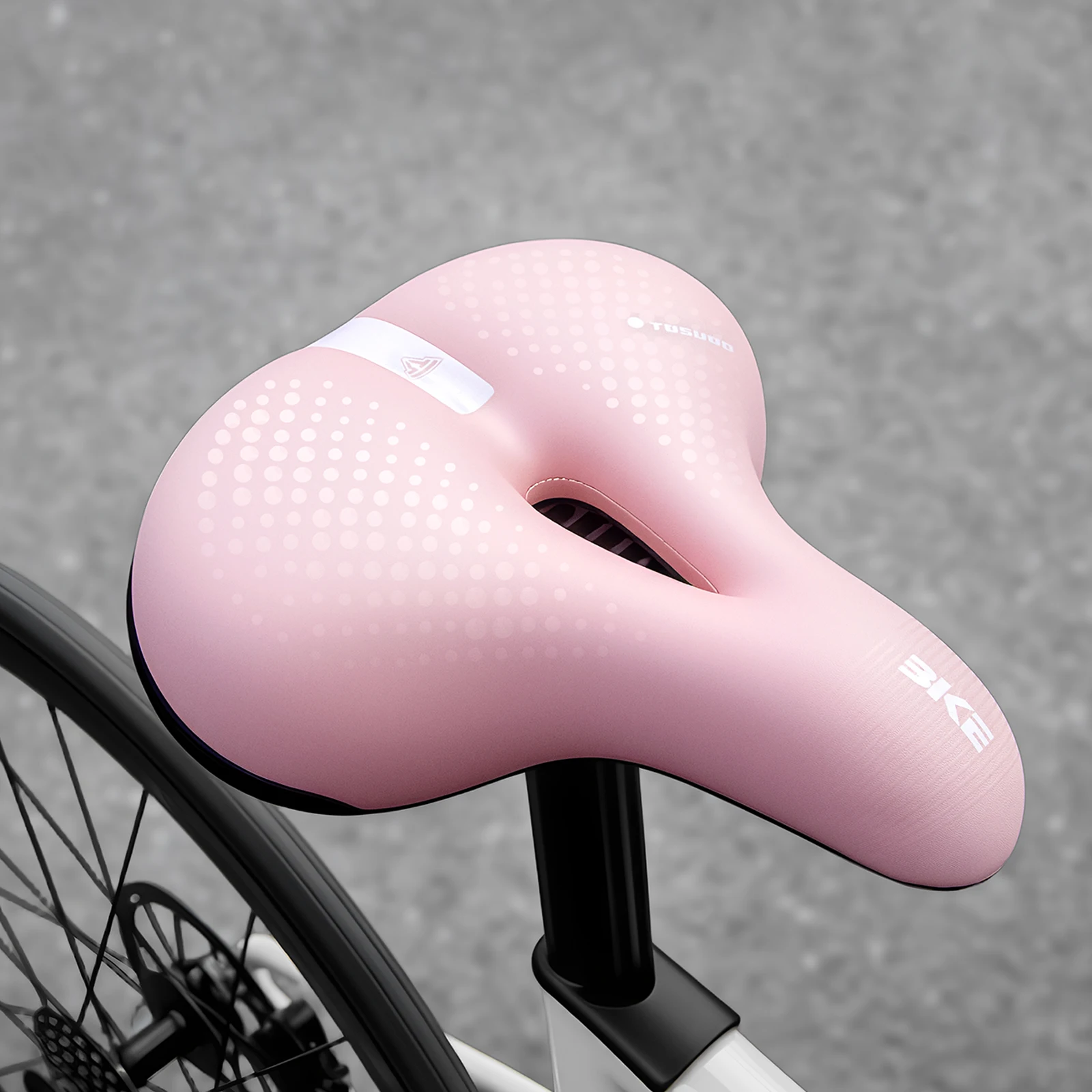 TOSUOD Fahrradsattel, bequem, passend für die Hüften, Fahrradsitzkissen, wasserdicht, doppelte Stoßdämpfung, erhöhte Größe, Fahrradkissen – Detail 2