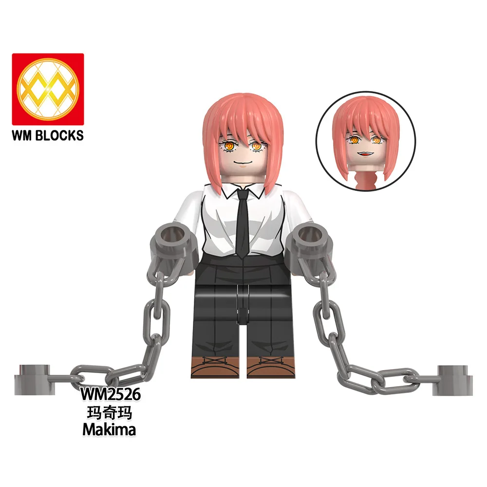 Anime Movies Denji Power Bomb Classic Mini Building Blocks Chainsaw Man Models Action Figures Bricks Toys For Children Gifts