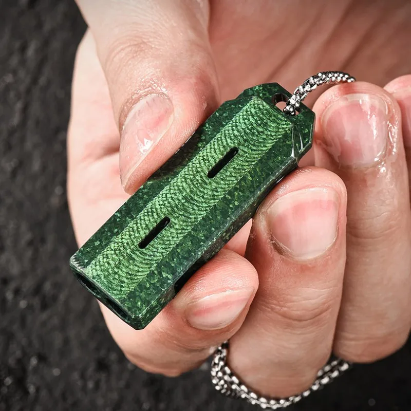 

Titanium Alloy Double Tubes Whistle Sport Basketball Training Whistle Outdoor Emergency Survival EDC Tools with Necklace