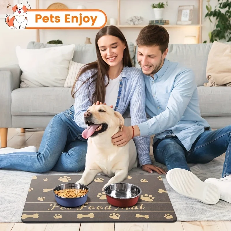 Pet Feeding Mat Absorbent Mat For Food And Water Stain Free Quick Dry Dog Water Dispenser Mat Non-slip Indoor Pet Dog Placemat