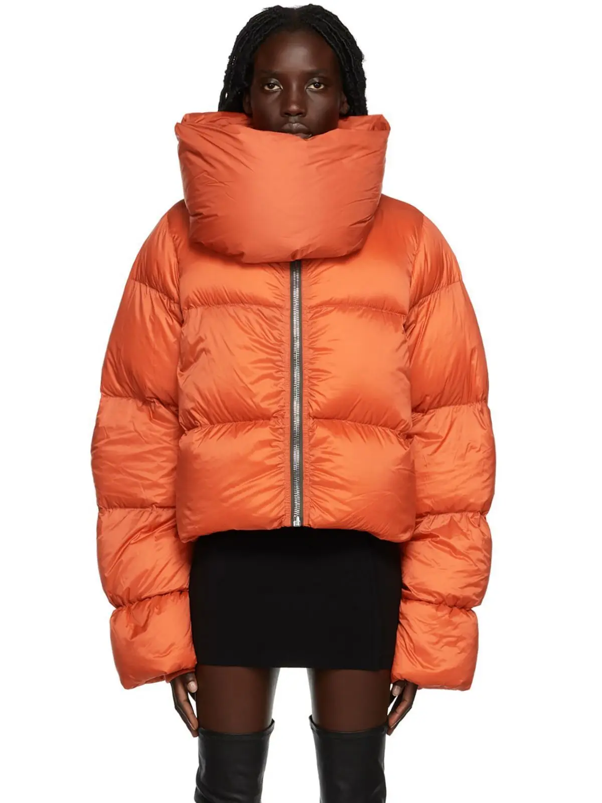 Scarf Collar Solid Short Cotton Coat Women Fashion Stand Collar Full Sleeve Hidden Buttons Puffer Jacket 2026 Lady Winter Wear