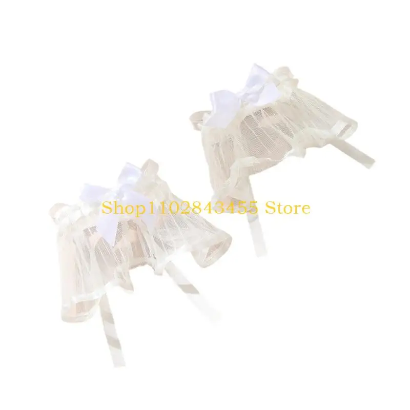 49mc-偽真珠袖取り外し可能な秋冬セーター装飾袖レースつばプリーツレース手首袖口