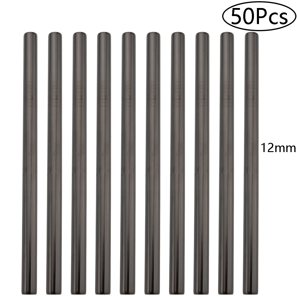 

50Pcs/Set Straight Bend Reusable Straw 18/10 Stainless Steel Straw Sharp Drinking Straw for Bubble Tea Smoothie Juice Milkshakes