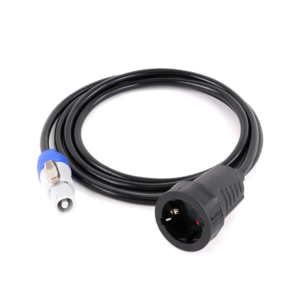 Flame Retardant Oxygen Free Copper Core Powercon Output Cable to EU 16A 250V Assembly Free Welding Power Jack Socket with Ground