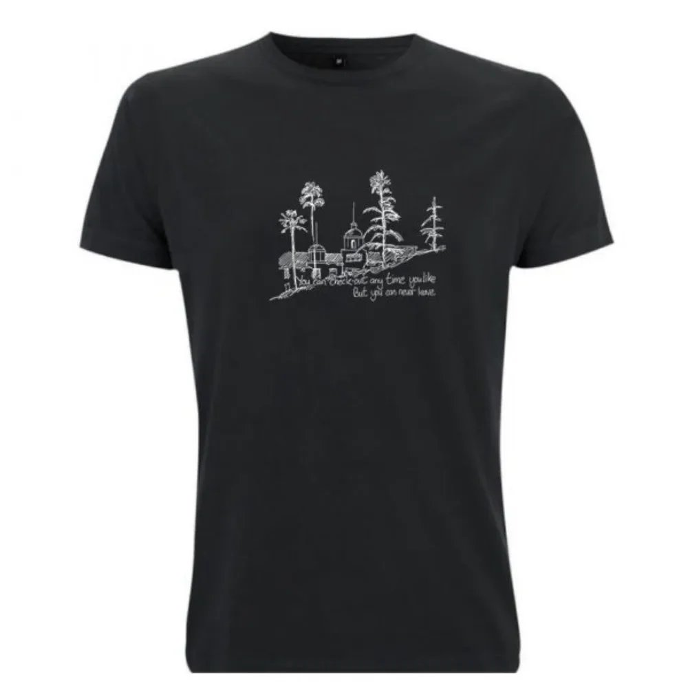 8 105_Hotel_California_–_Eagles Fans' تي شيرت بنمط مرسومة يدويًا على الطراز الهزلي لكل من الرجال والنساء في الصيف #2