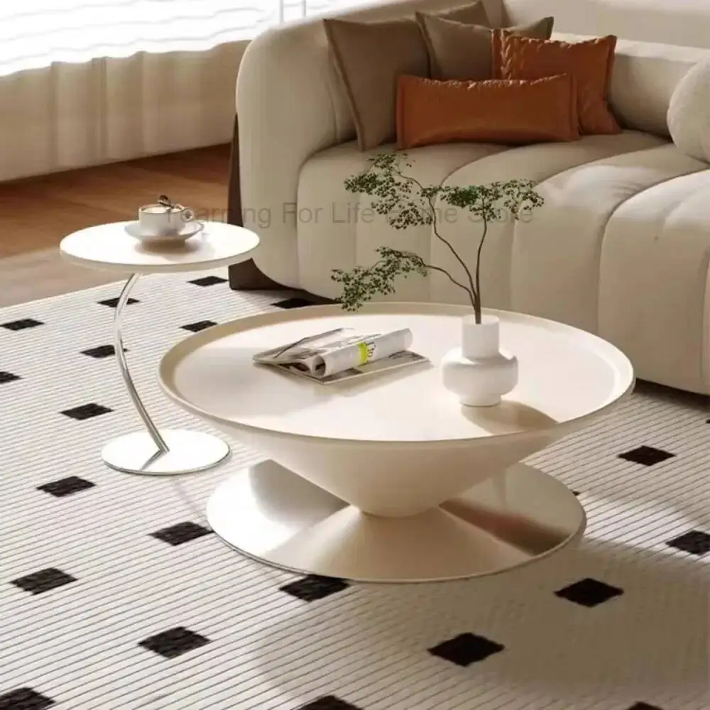 Coffee Round Table Aesthetic Modern Unique Luxury Storage Side Table Designer Creative Table Basse Pour Salon Mesa Furniture