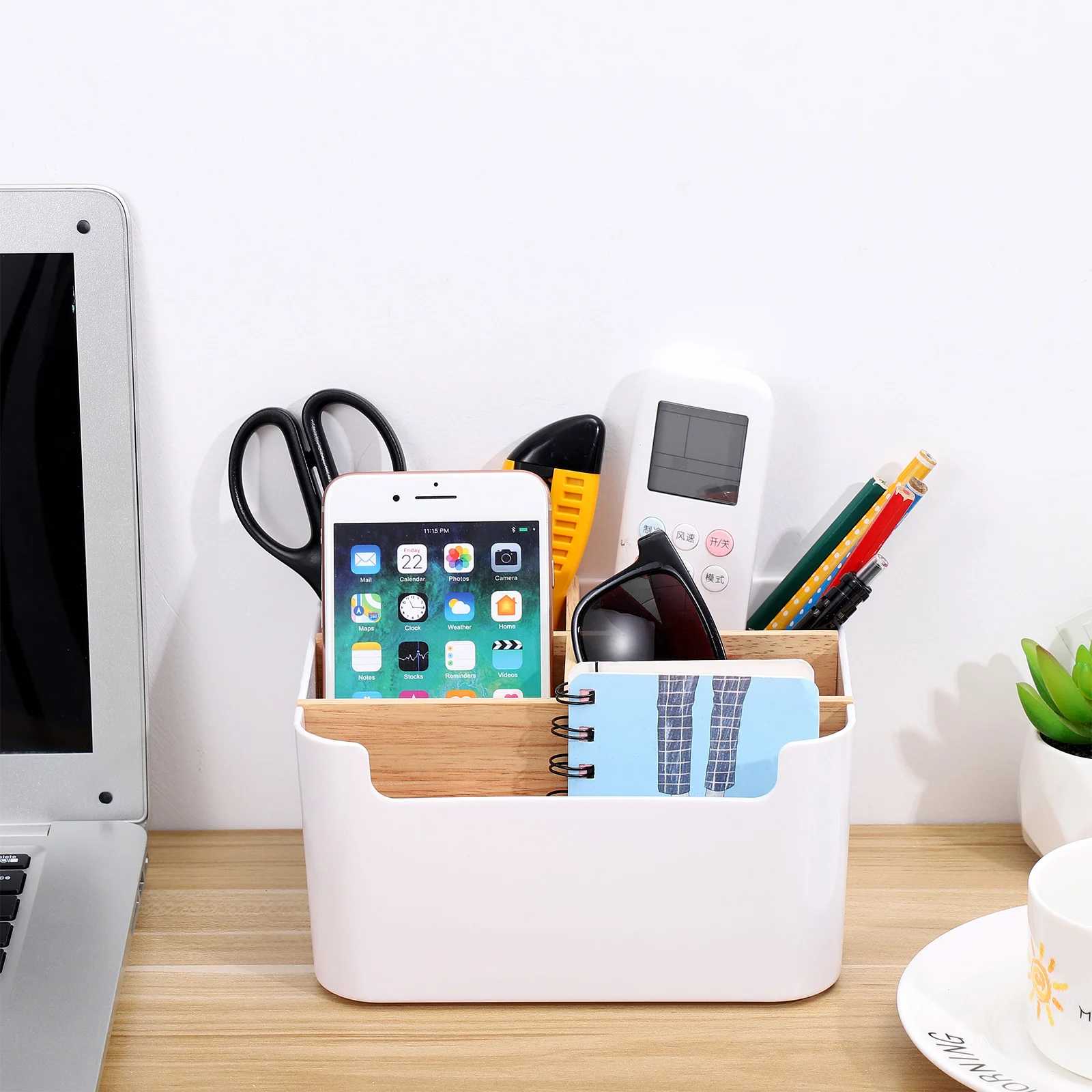 

Multipurpose 5-Compartment Storage Holder Desk Organizer Pen Pencil Stationery Phone Organizer Compact Stationery Holder