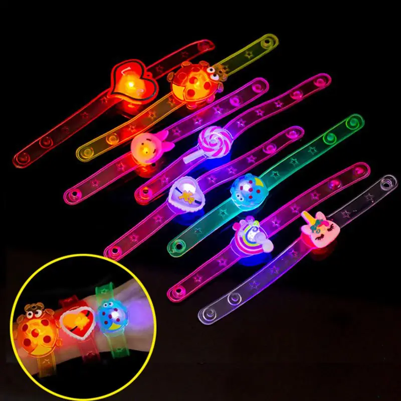 5/10/20pcs Glowing Christmas Bracelets Rings Children Toys Props Brithday Party Decoration Treat Kids Party Gift Pinata Fillers