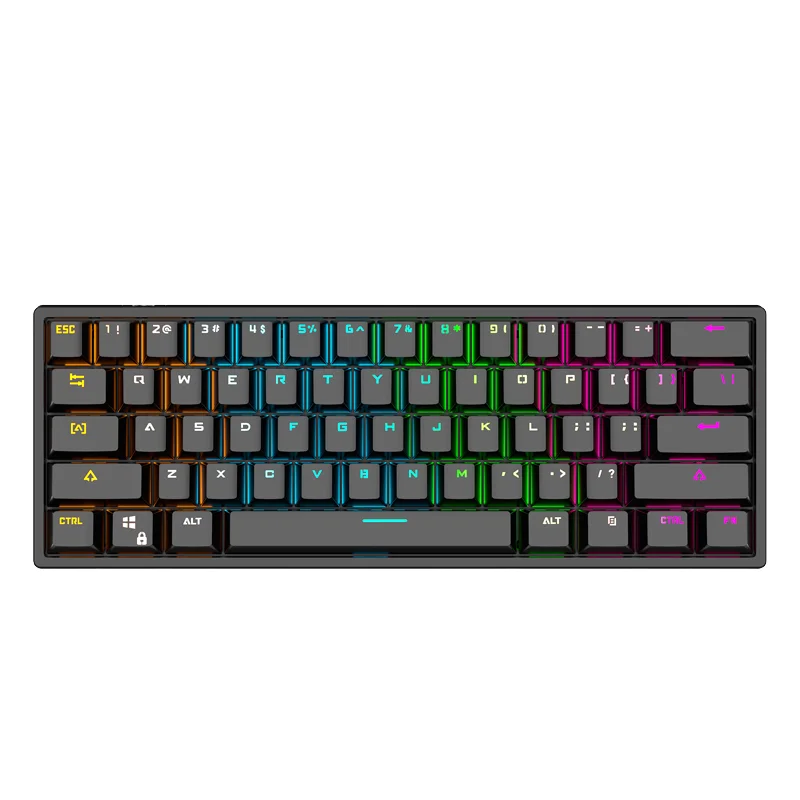 

1 шт., клавиатура USB K33, мини-проводная 61-клавишная клавиатура из АБС-пластика, игровая механическая клавиатура, USB-совместимая для ноутбука/настольного компьютера, английская версия