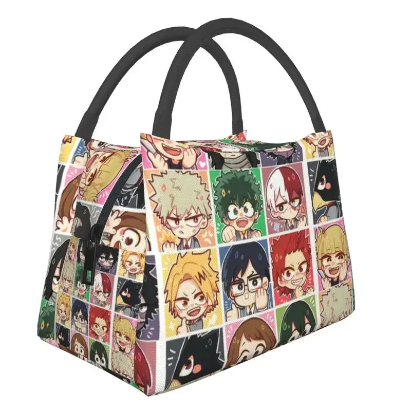 My Hero Academia Elites Of Class Resuable Lunch Boxes Women Waterproof Anime Manga Cooler Thermal Food Insulated Lunch Bag