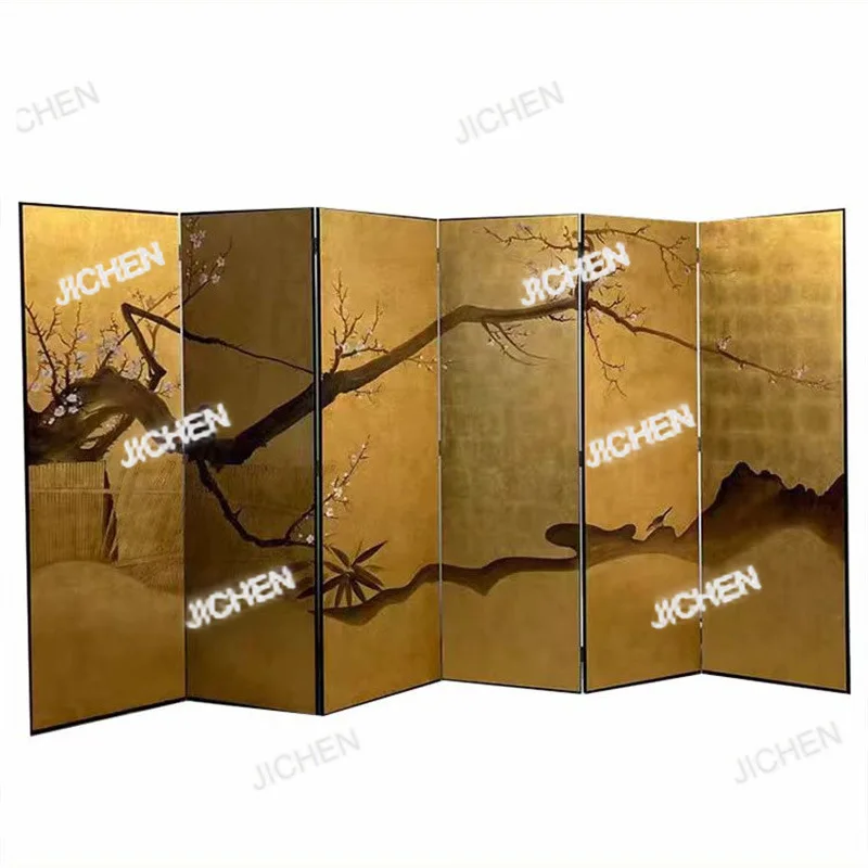

Hand-painted Abstract Picture New Chinese Style Living Room Entrance Office Tea Room Background Partition Movable Folding Screen