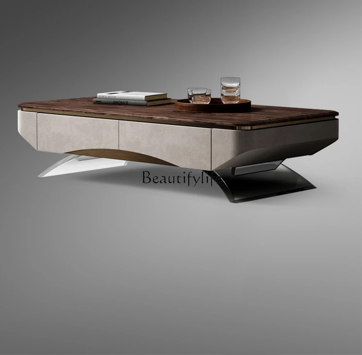 Solid Wood Coffee Table South America Walnut High-End Living Room Light Luxury Nordic Furniture