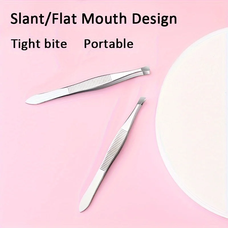 Pinzette per depilazione Strumento per trucco per sopracciglia sfumato Tagliacapelli per sopracciglia inclinato in acciaio inossidabile Strumento per depilazione e trucco