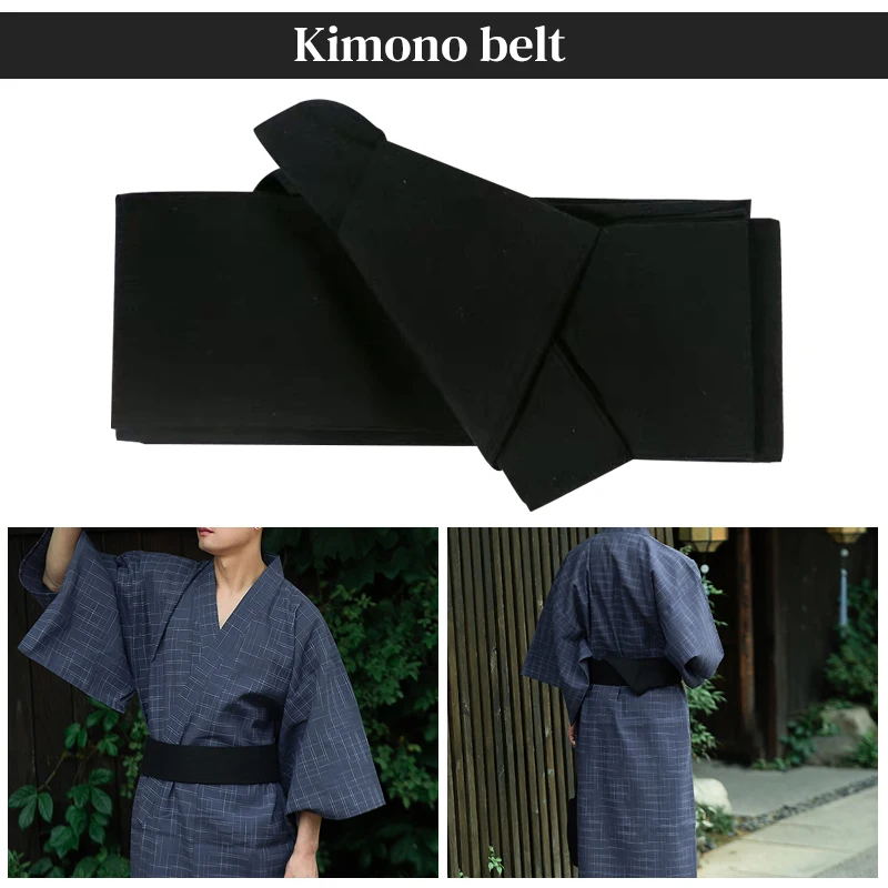 Traditionelles japanisches Kimono-Yukata-Gürtelzubehör, breiter gestreifter Obi-Knopf mit Klettverschluss, Retro-Gürtel, Sauna, Spa, Kostüme