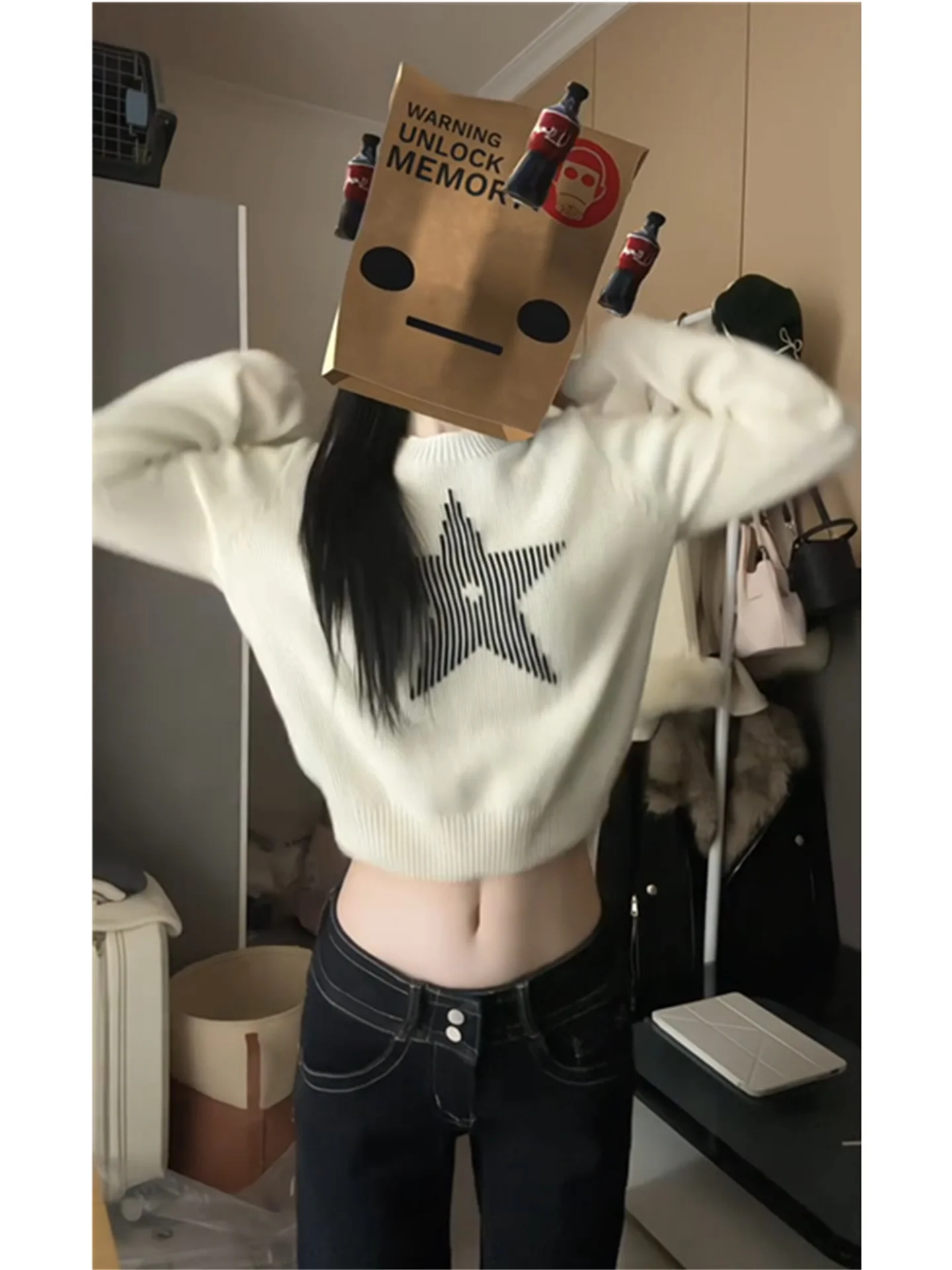 

Американские ретро-джинсы с низкой посадкой, расклешенные, женские, свободные, утягивающие, с эффектом потертости, широкие брюки, весенний сезон, с высокой талией, удлиненные