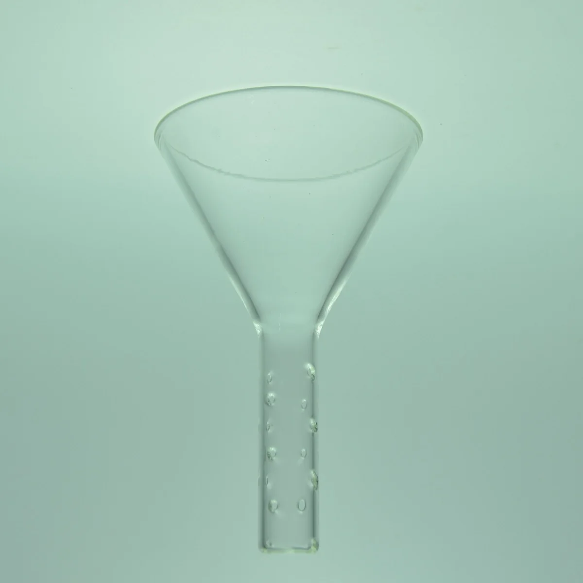 Glass Feeding Funnel ,60° side angle φ20X100 Multihole Tube,90mm Diameter