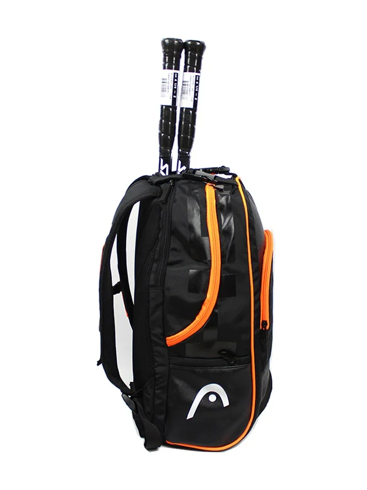 HEAD Tennis Bag Fashion Simple Tennis Bag Portable Tennis Bag Dirty Resistant Black Racket Bag Storage Capacity Backpack