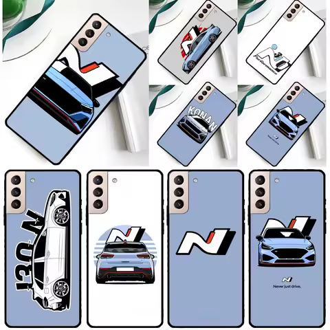blue car I30N Phone Case For Samsung Galaxy S25 Ultra S9 S10 S20 S21 FE S22 S23 S24 Plus S24 Ultra Cover