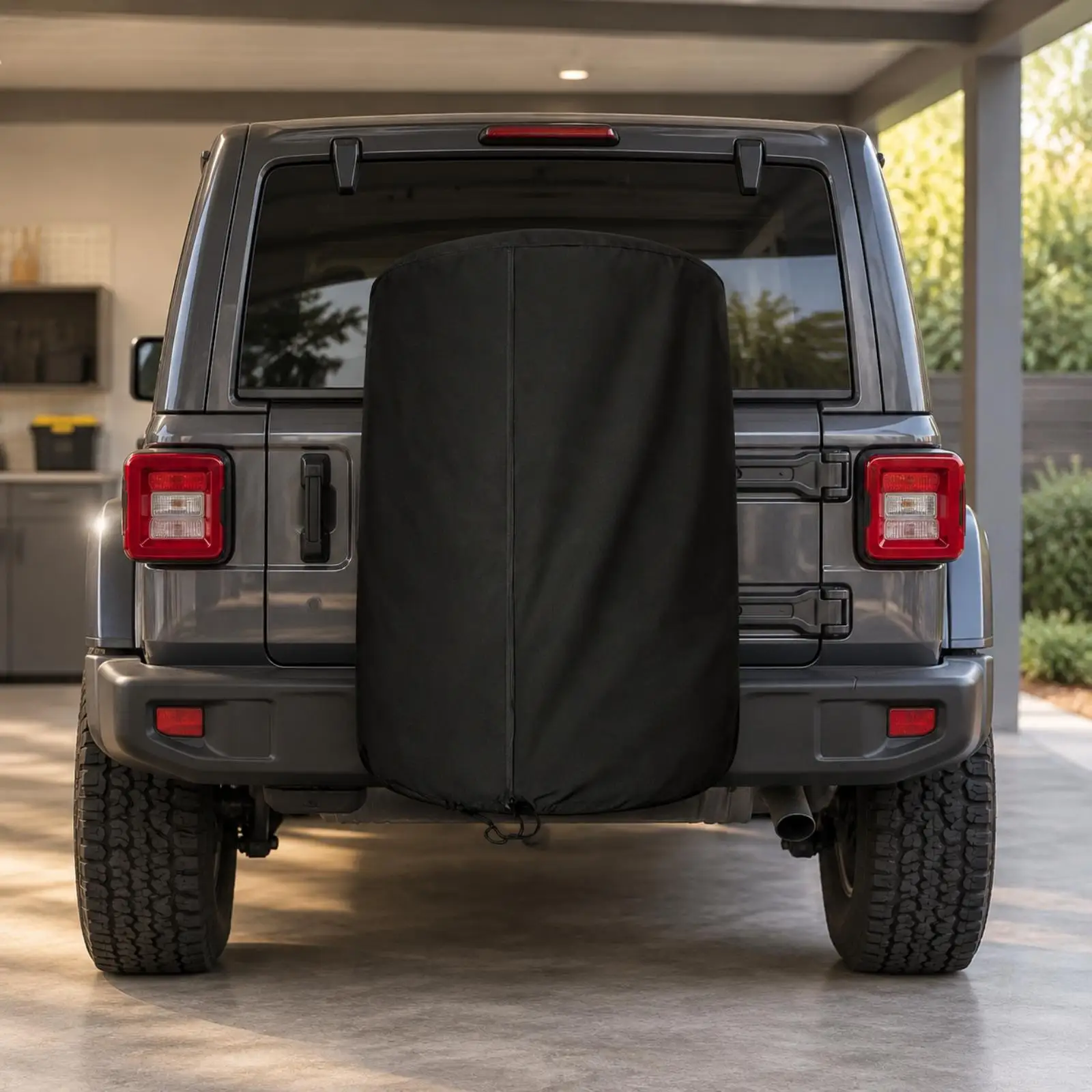 Heavy Duty Spare Tire Cover Waterproof Oxford Cloth Zipper Wheel Protector for Truck RV Outdoor Storage