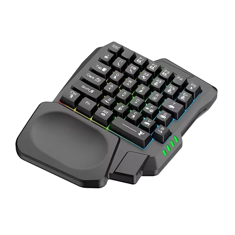 Gaming Keyboard Single Hand Usb Wired 35Key Ergonomics RGB Backlight Mini Keyboard For Laptop Desktop PC Smartphone