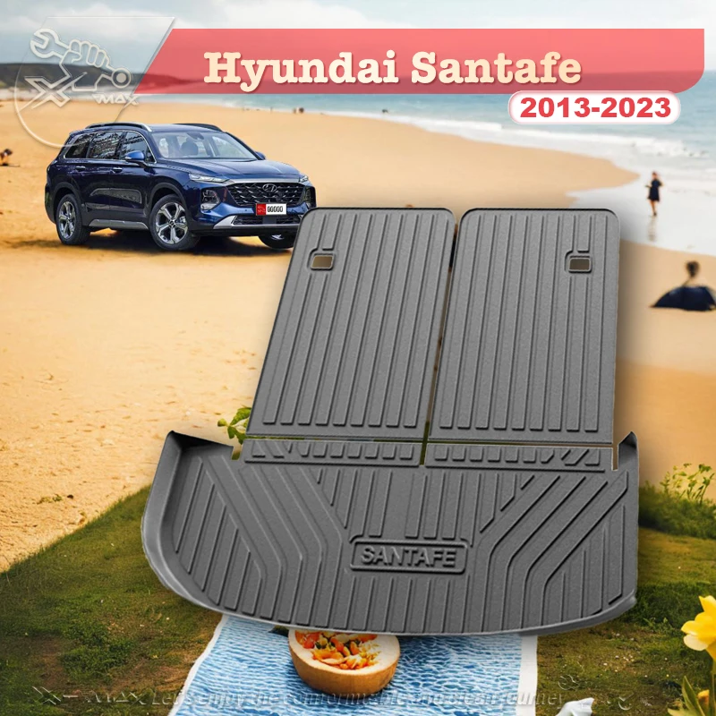 

For Hyundai Santafe 2013-2023 Custom Fit Car Trunk Mat All Season Black Cargo Mat 3D Shaped Laser Measured Trunk Liners