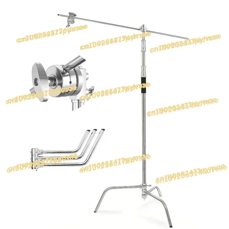In Stock 3.3M Photography C Stand Light Stand Heavy Duty Stainless Steel Magic Leg Arm Crossbar Grip Head Tripod