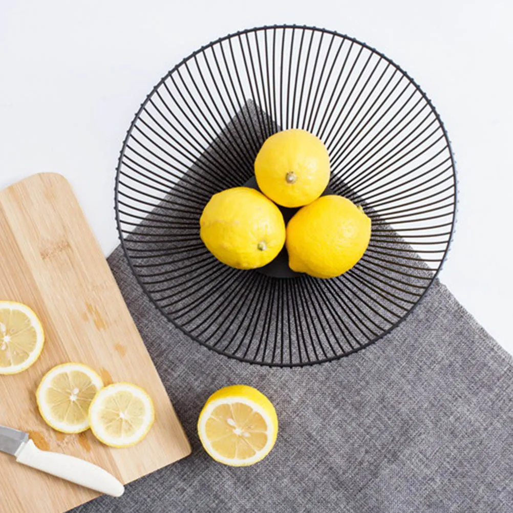 

1 Large 28Cm Iron Wire Basket Breathable Fruit Bowl For Kitchen Vegetable Storage Snack Plate Fruit Stand Kitchen Barware