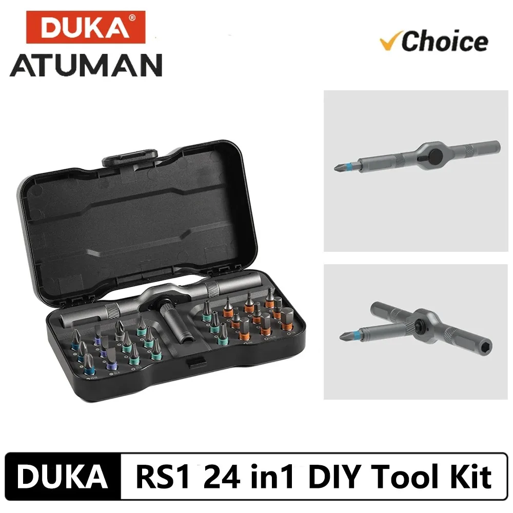 2026  New DUKA Atuman RS1 24 in 1 Multi-purpose Ratchet Wrench Screwdriver S2 Magnetic Bits Tools Set DIY Household Repair Tool