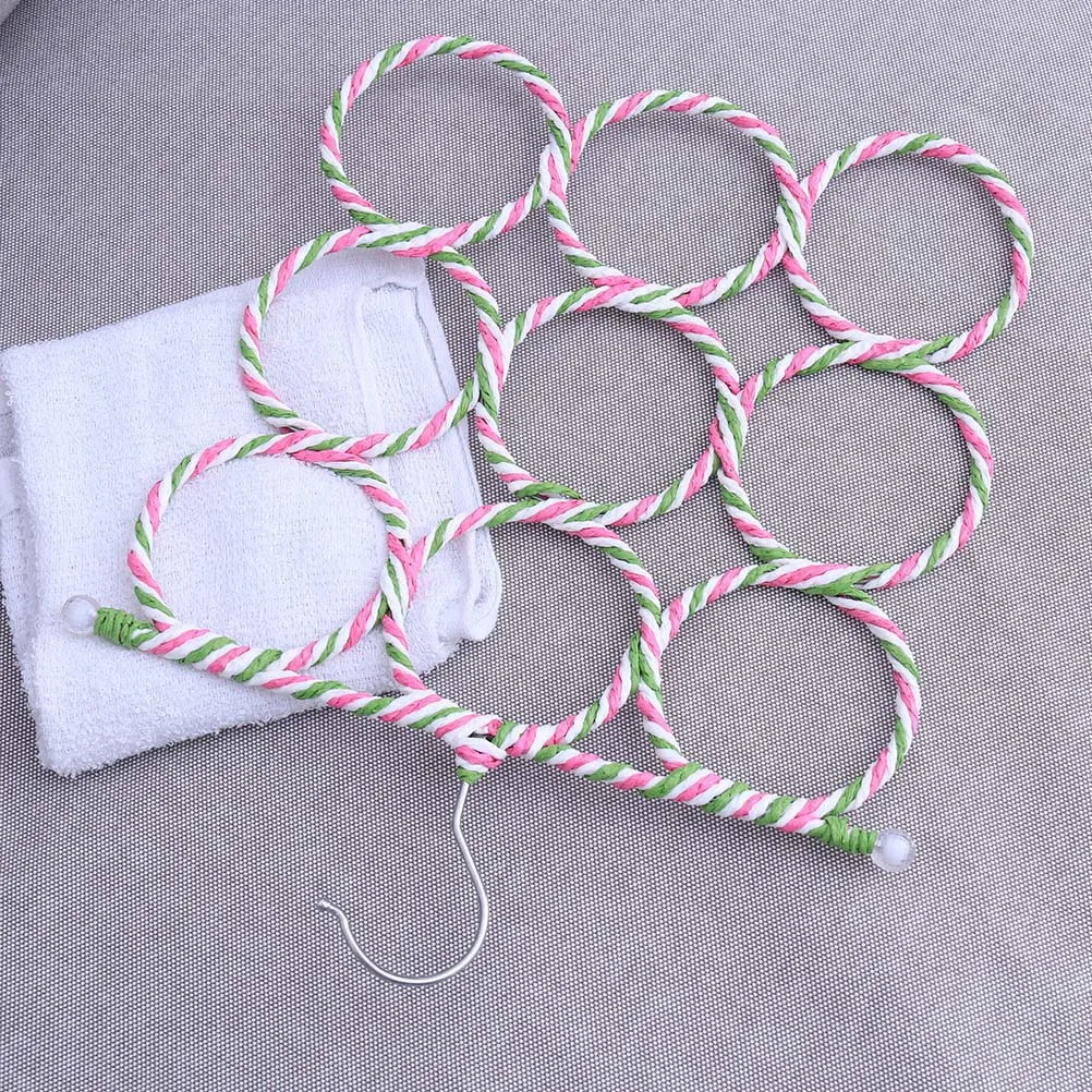 

2Pcs Eco-Friendly 9-Ring Paper Rattan Scarf Hanger Foldable Towel Tie Holder Closet Organizer Rack Paper Rattan Scarf Hanger