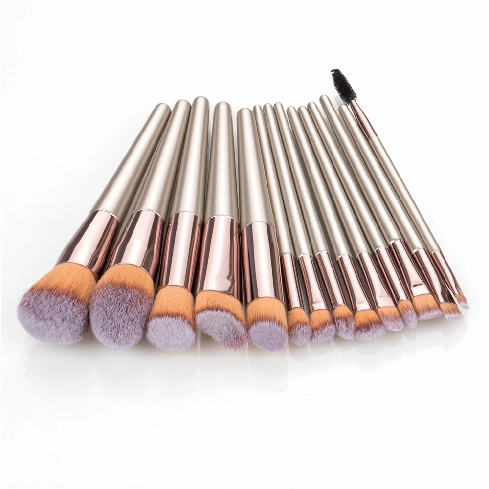 KOSMETYKI  High Quality Soft Hair Wooden Handle Loose Powder Blush Foundation Contouring Eye Brush Complete Makeup Tool Set