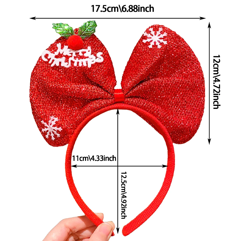 عصابة رأس لعنصر عيد الميلاد للنساء، إكسسوار شعر عصري للسفر، هدية مثالية لعيد الميلاد، قطعة واحدة/رباع