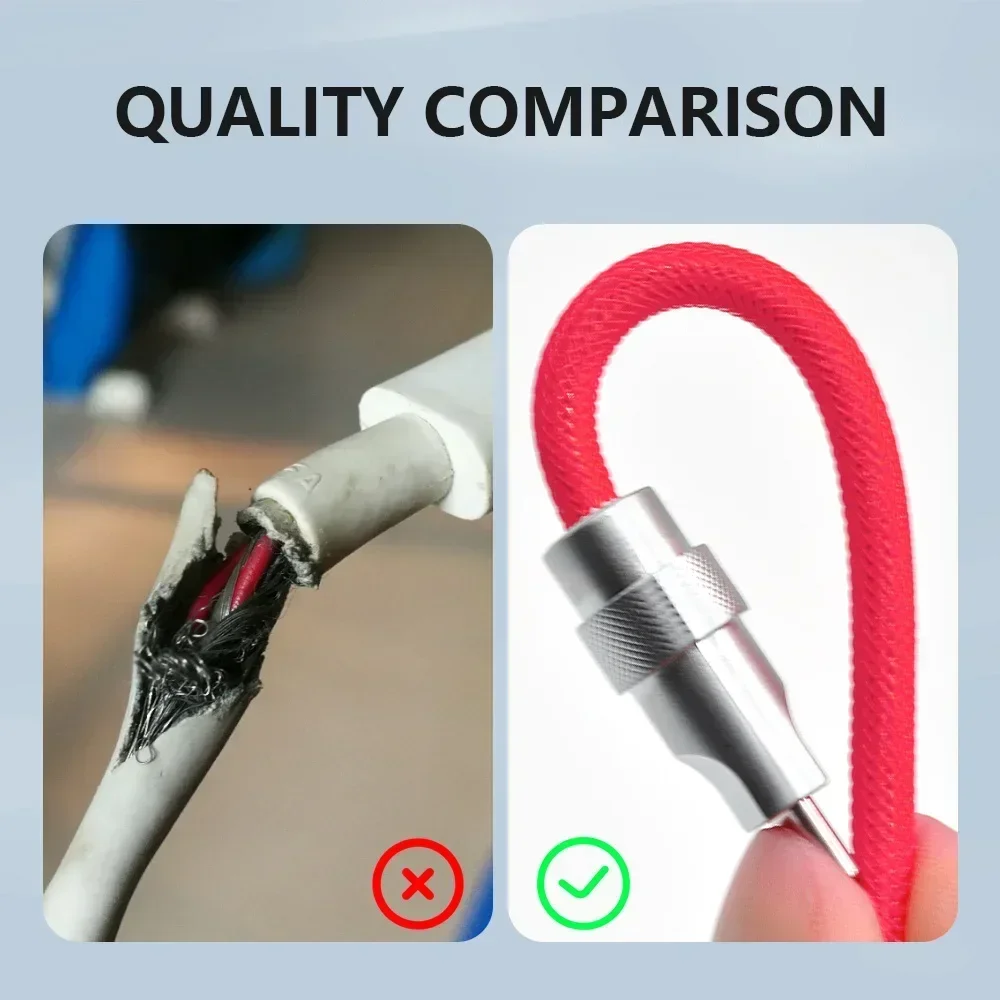 60W 3A Spring Data Cable USB Type C For Samsung S21 Huawei Xiaomi  Fast Charging Wire Cord USB C To Type C Cable For iPhone 15