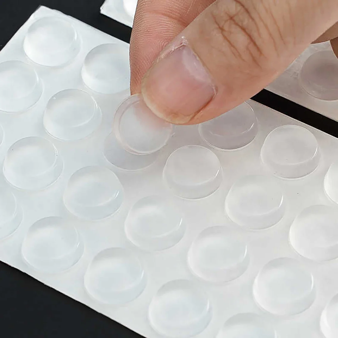 สติกเกอร์ซิลิโคนแบบมีกาวในตัว โปร่งใส ซิลิโคนเนื้อนุ่ม แผ่นกันลื่นสำหรับมือจับประตู ป้องกันการกระแทก