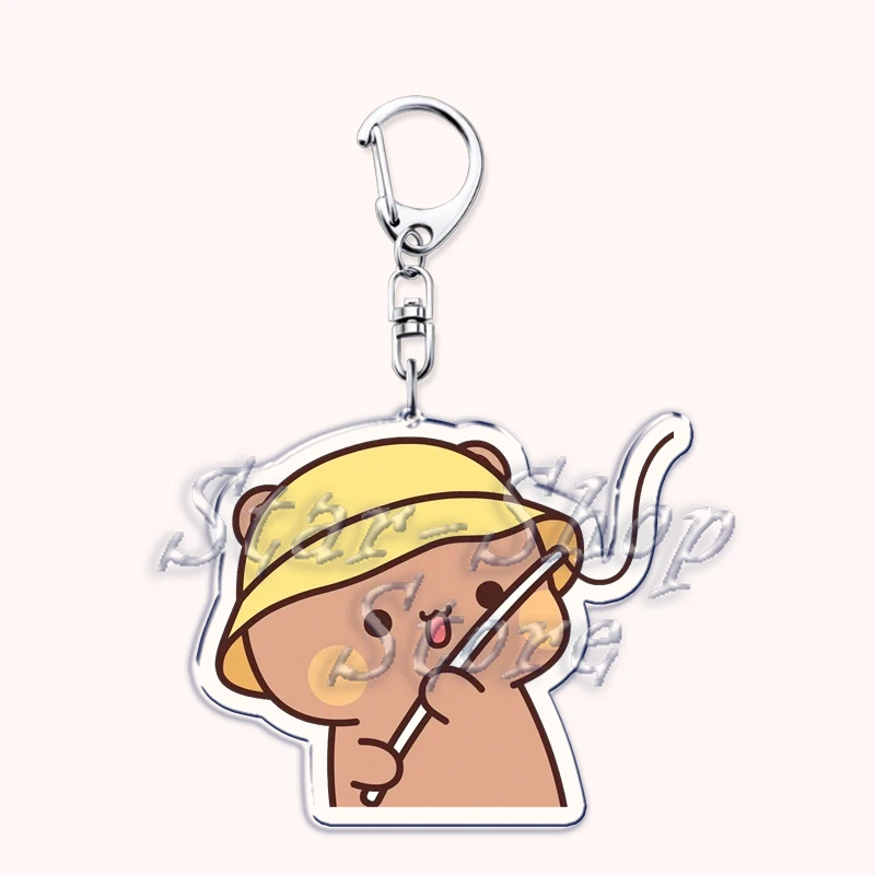 Cute Bubu Love Dudu Yier Keychains Couple Bear Panda Keyrings for Accessories Bag Pendant Key Chain Jewelry Fans Lovers Gifts