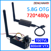 Ready to use 5.8G FPV UVC Receiver Video Downlink OTG VR Android Phone+600mW VTX Transmitter and CMOS 700TVL Camera For RC Drone