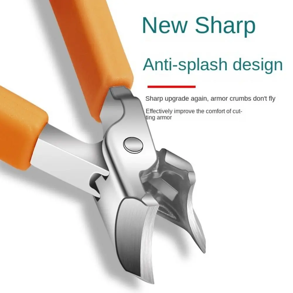 Tagliaunghie inclinato antispruzzo con ampia apertura della mascella Lama obliqua Tagliaunghie curvo durevole Strumenti per manicure in acciaio inossidabile