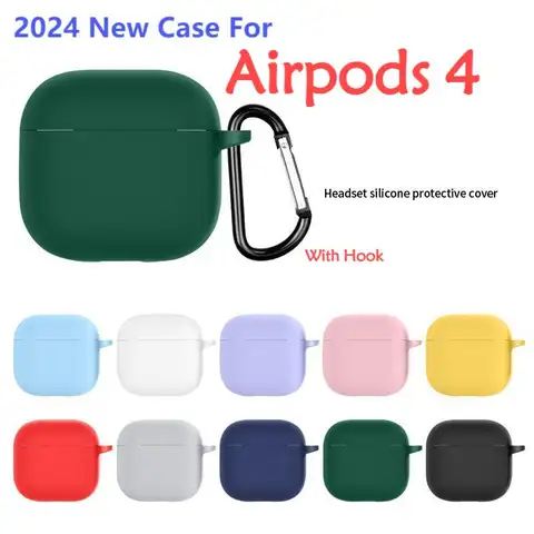 2024 Airpods 4 용 새 케이스 Apple 이어폰 커버 Airpods 4 용 실리콘 보호 케이스 무선 이어폰 액세서리