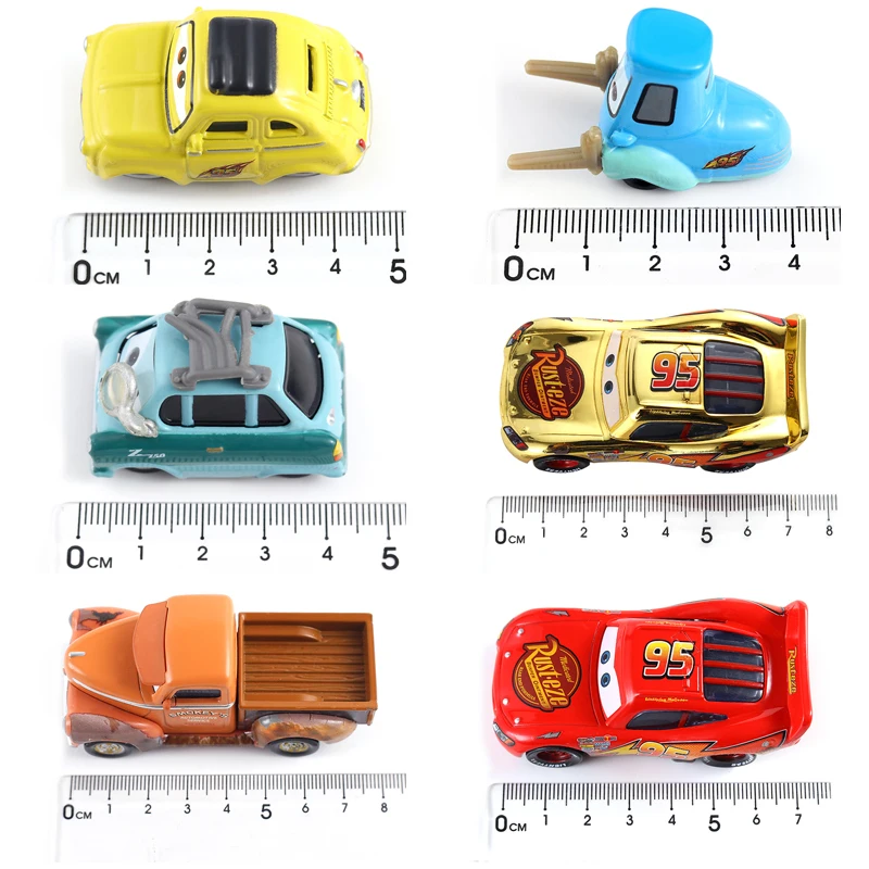 Car 2 Disney Pixar Cars Mini Mater Sheriff Lizzie Guido Luigi Lightning McQueen Ramone King  Alloy Metal Die Cast Toy Gift Kids
