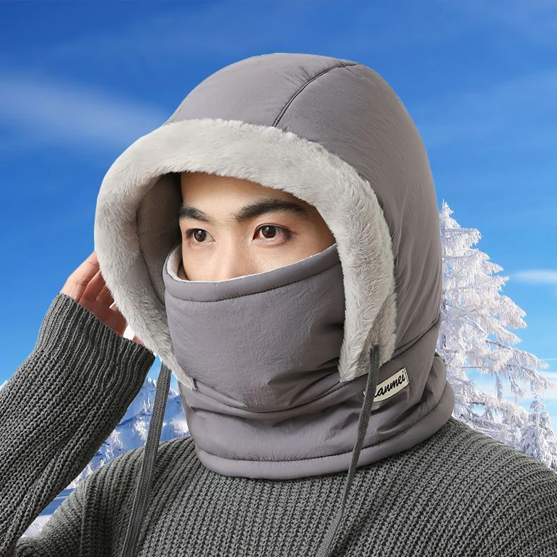 Unisex Down Cotton Women Men Balaclava Winter Hat Beanies Warmer Windproof Full Face Mask Caps Outdoor Bonnets Thickened Scarves