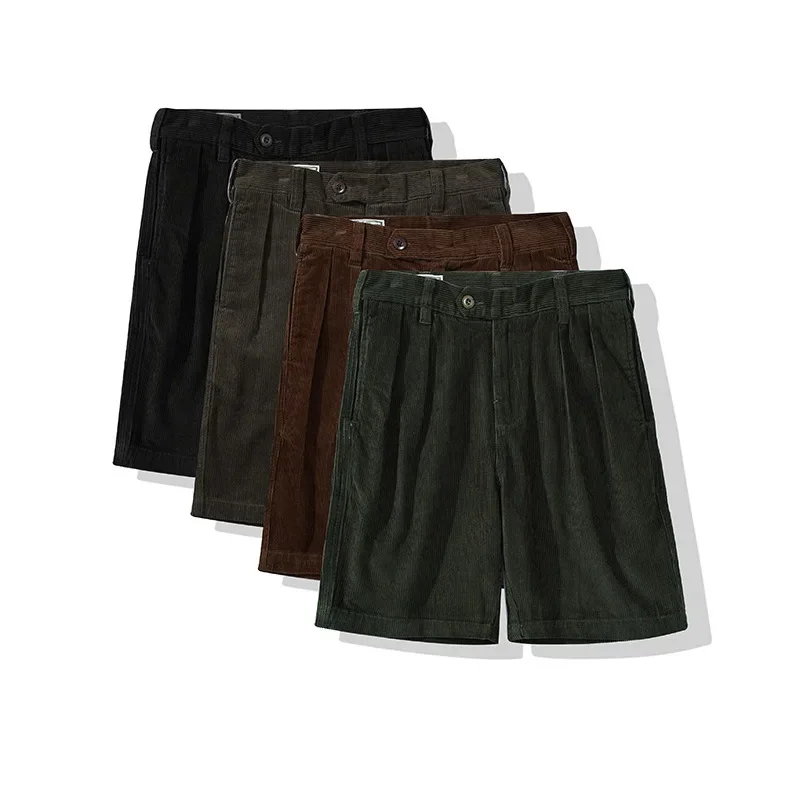 New Retro Casual Five-point Pants Men's Thick Corduroy Shorts Outdoor Hiking Sports Climbing Camping Tooling Clothing Walking