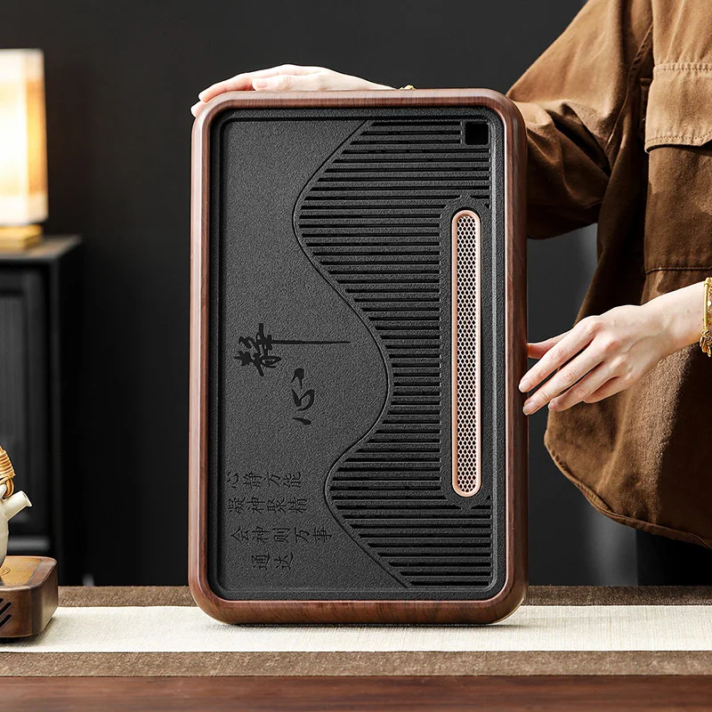 Medium-Sized Stone-Like Tea Tray for Home Use, Simple and Elegant for the Living Room, High-End Kung Fu Style, Tea Set Not Included