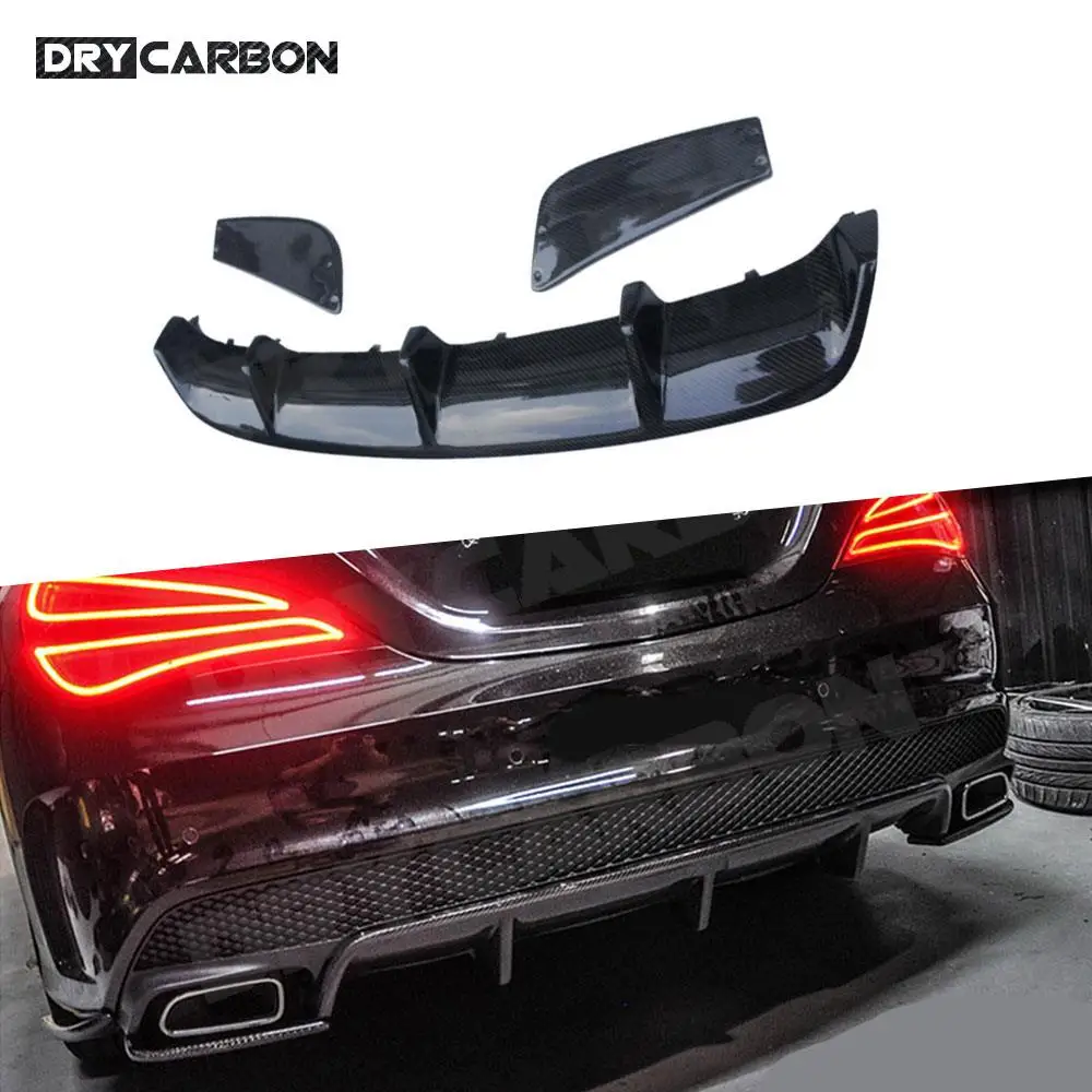 

Carbon Fiber Rear Diffuser Bumper Lip Spoiler For Benz CLA Class W117 CLA180 200 CLA250 CLA45 for AMG 2013 2014-2018 FRP