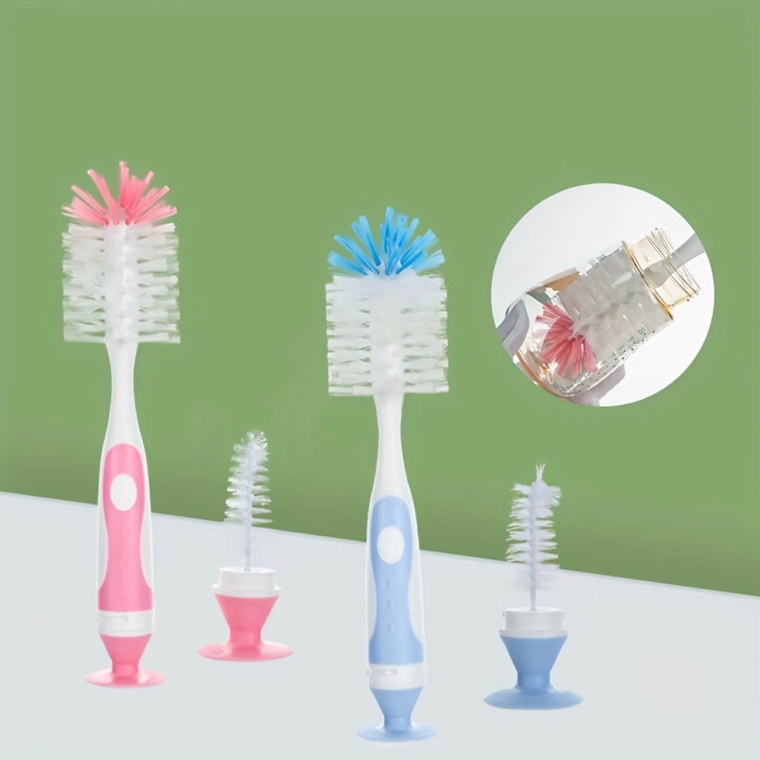 Clean Your Pacifier & Bottle with Ease - Nylon Brush Pacifier Brush Set