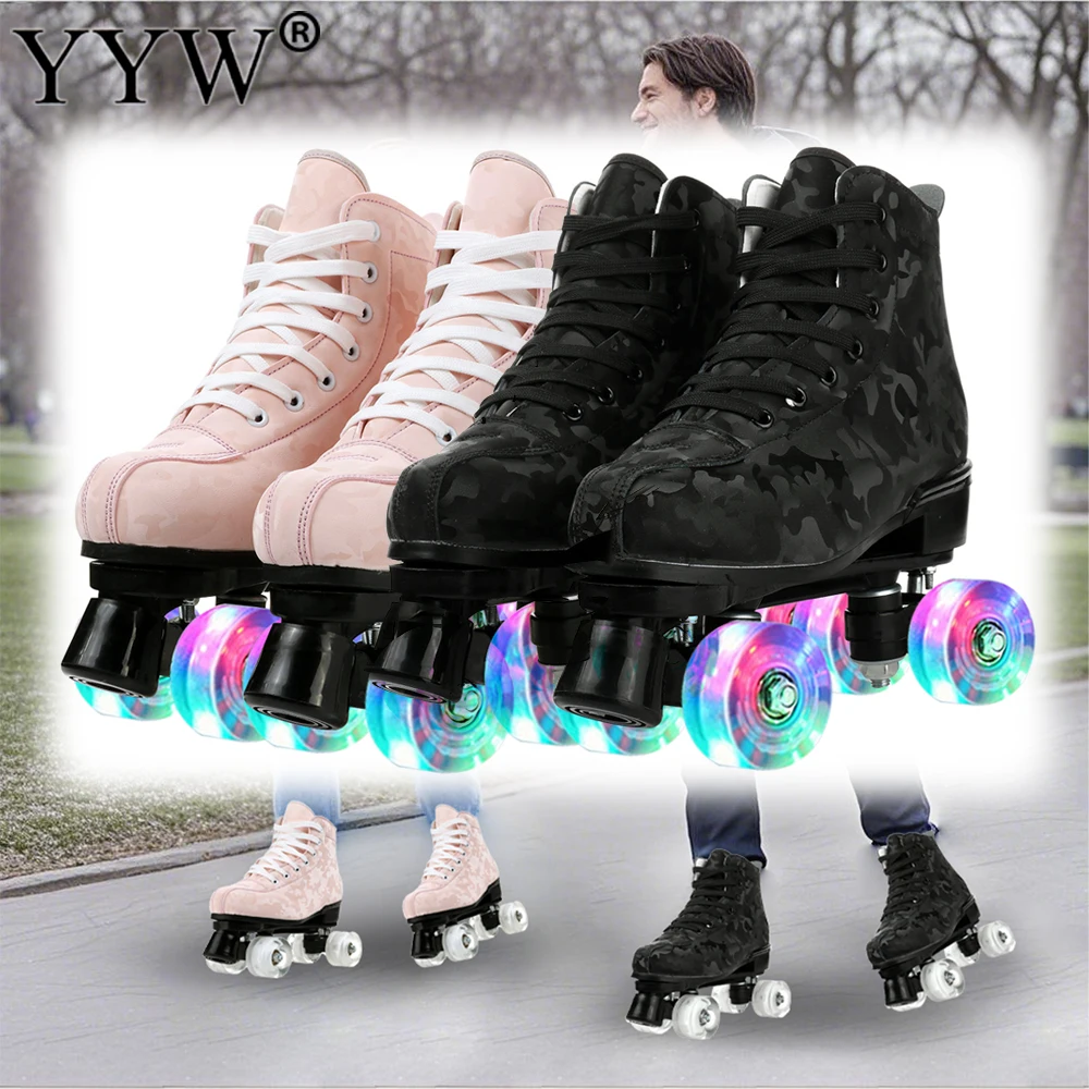

Двухрядные кроссовки Flash для катания на роликовых коньках для женщин и мужчин, для начинающих, катание на коньках на открытом воздухе, четырехколесные коньки, кроссовки, размер 37, 38, 39, 40, 41-45