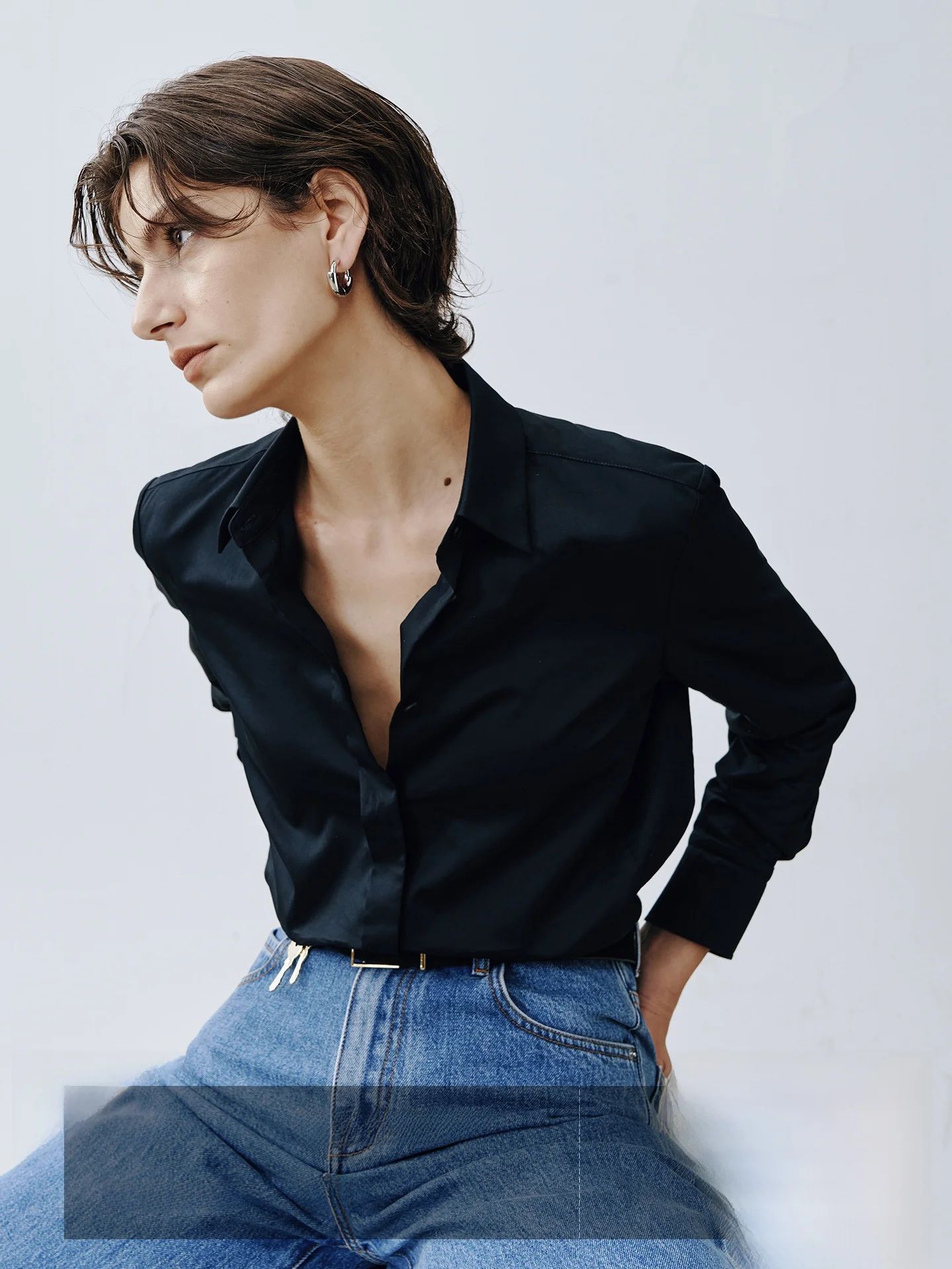 

Халат Ayuko Long Termism из 80-ниточного длинноволокнистого хлопка, приталенный, удобный для поездок на работу, дышащий, комфортный