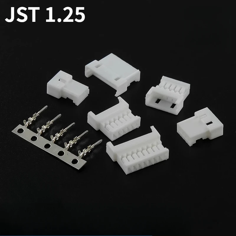 

50 шт. Micro JST 1,25 воздушный стыковочный гнездовой разъем, шаг 1,25 мм 2P3P4P5P6-10P, пластиковый корпус с клеммой, металлические штифты